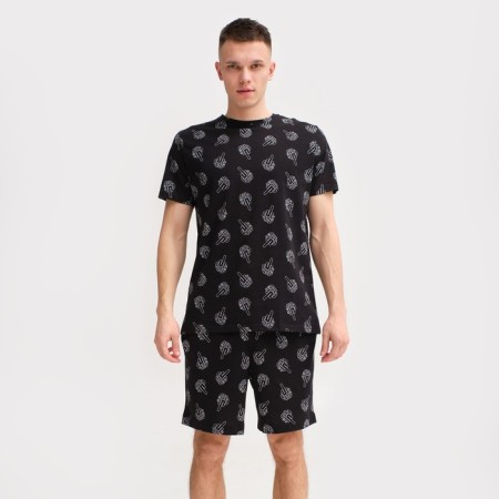 Pajama men's kaftan "f*ck" R.52, black