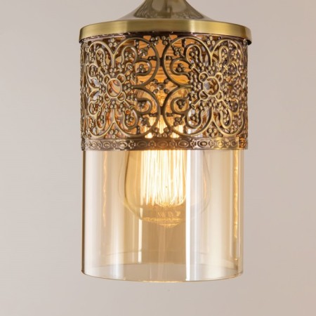 Suspended lamp Citilux "Emir" CL467223, 36x36x48 cm, 2x75W, E27, brown color-11