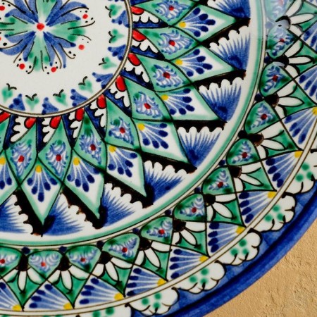 Plant of Rishtan ceramics "Patterns", 27 cm, Blue Mix-5