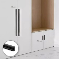 Ручка скоба CAPPIO RSC103, алюминий, м/о 480, цвет черный