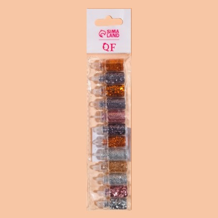 Sparkles for decor "tenderness", small/medium/large, 12 bottles-2