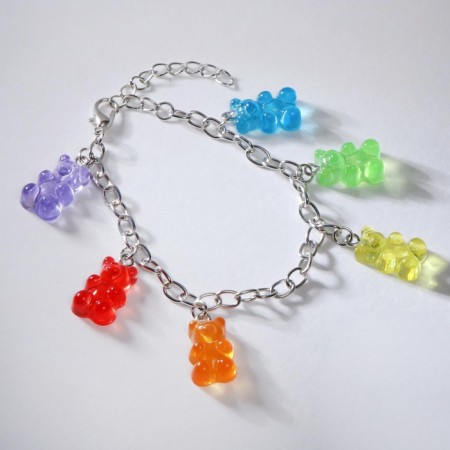 Bracelet "marmalade bears", colored in silver, 17 cm-2