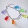 Bracelet "marmalade bears", colored in silver, 17 cm