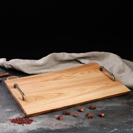A wooden countertop from a slab, 50x30 cm, an array of elm-4