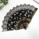 Fan plastic, textile "Solder of flowers" with gold mix 23 cm