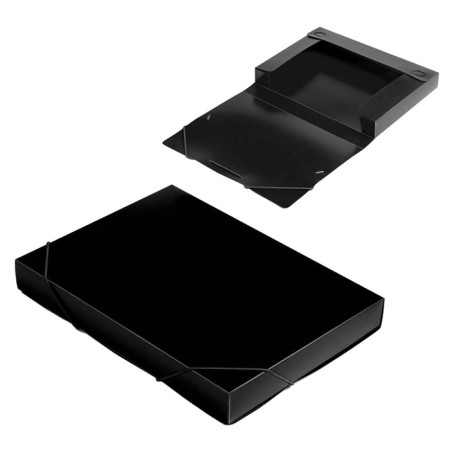 A4, 700 μm elastic band on elastic band, a spine of 40 mm, calligrata, plastic, black, up to 300 sheets