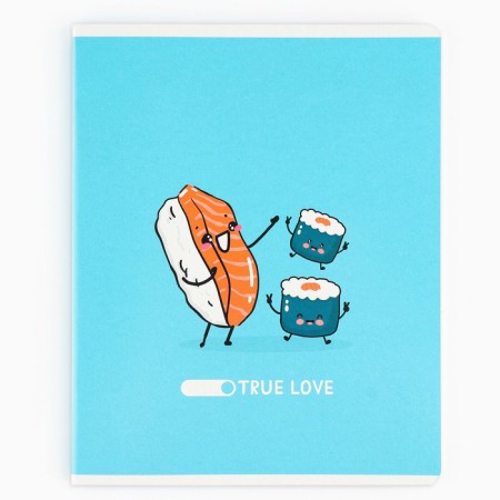 Notebook in a cage, 48 sheets A5 on a paper clip 5 pcs., Inner block No. 1 Mix “September 1: True Love” VD LAK-8