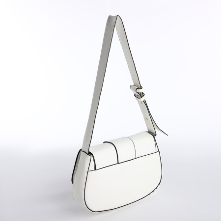 Female bag on the shoulder, white color 25*16*6 cm-5