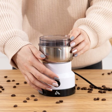 Electric coffee grinder Luazon LCG-01, 120 watts, 85 g, white-2