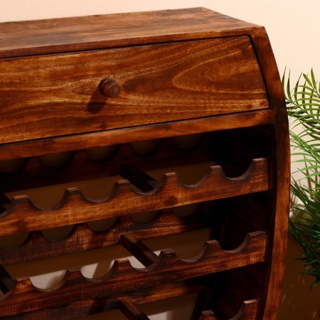 Barbali bottles stand 80x25x80 cm, Albezia tree, brown-2