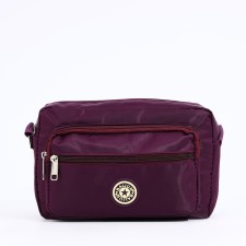 Cross-Bodi Bag with zipper, purple color