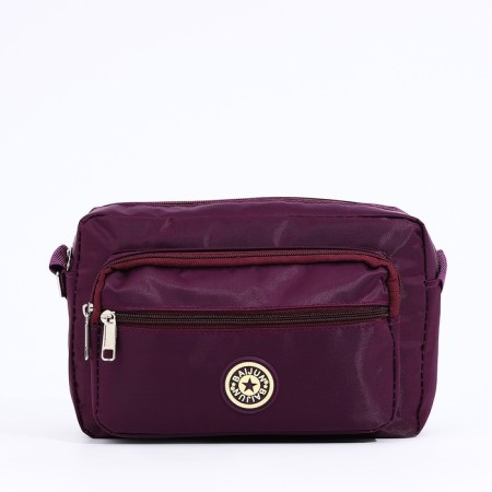 Cross-Bodi Bag with zipper, purple color