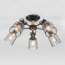 Astor chandelier, 5x60W E27, bronze color, black