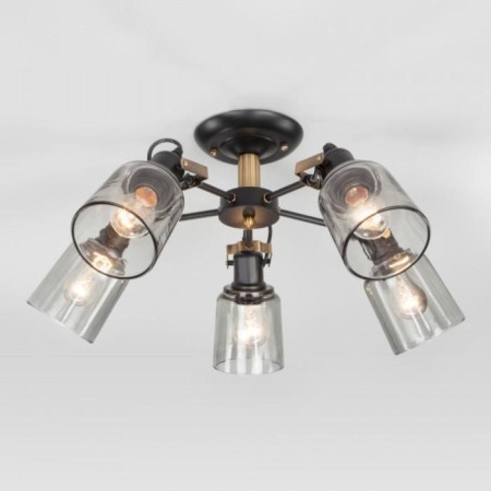 Astor chandelier, 5x60W E27, bronze color, black