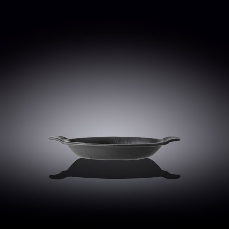 Oval baking form Wilmax England Slate Stone, with handles, size 23.5x12.5 cm, 300 ml, black slate color-1
