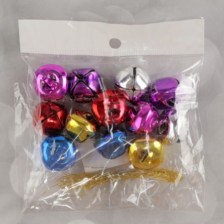Bubenchiki, set 12 pcs., Size 1 pc: 2.5 × 2.5 cm, color red, yellow, pink, blue, silver-3