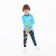 Pajamas for the boy Dino, the color is blue/dark blue, height 116-122 cm