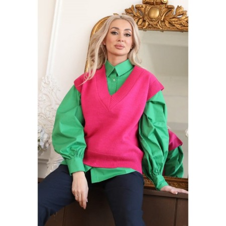 Women's vest, size 46, fuchsia color-8