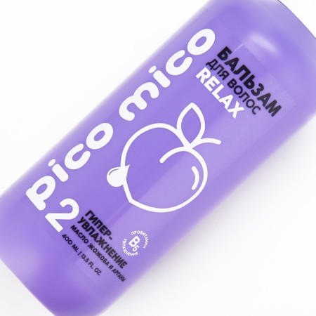 Hair balm with argan and jojoba oil, hyper-moisturization, 400 ml, Pico Mico-4