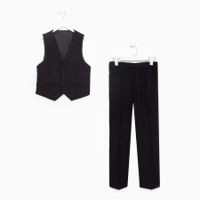 Costume (vest/ pants) for boys, black color, height 160cm
