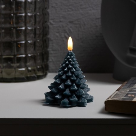 LED candle "Snow Christmas tree" 8 × 12 × 8 cm, wax, battery CR2032, glow warm white-2