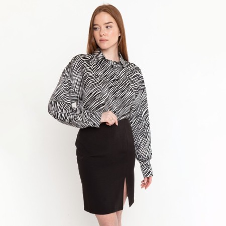 Female blouse, color h/b, zebra print, size 52