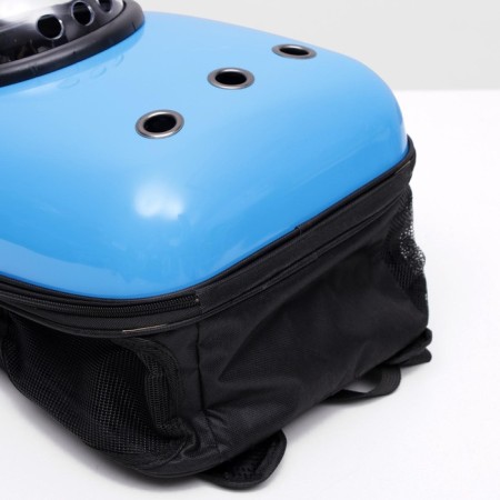 A backpack for carrying animals with a viewing window, 32 x 22 x 43 cm, blue-8