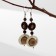 Handmade earrings, wooden "double eyes", color