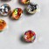Buttons plastic for creativity 1 Process "Ball holography. Orange" set 12 pcs d = 1.2 cm