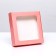 Self -charged box with a pink window, 16 x 16 x 3 cm