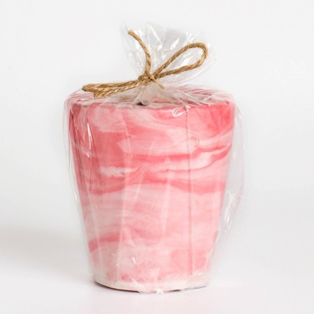 Candle - Aromatic cylinder in concrete, 8x9 cm, white, coconut-3