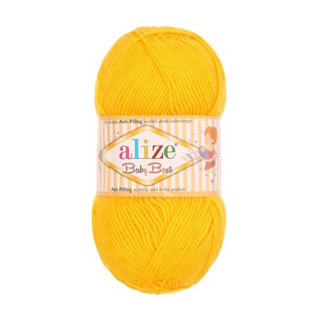Yarn "Baby Best" 10% bamboo, 90% acrylic 240m/100g (216 yellow)-1