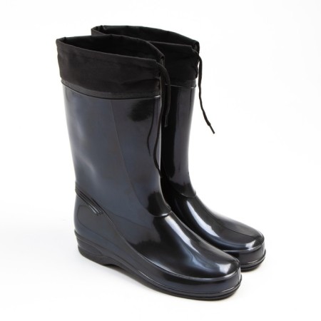 Women's boots with insulation, size 37, black color, PVC-6