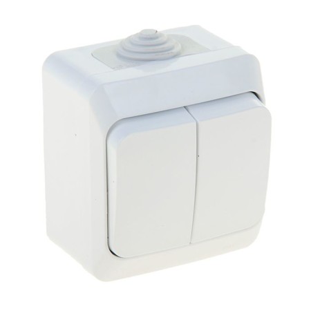 Schetode switch Sche Ba10-042b, 10 A, 2 keys, external, IP44, white color