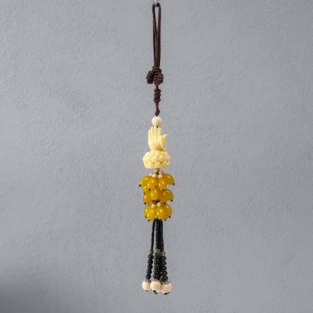 Suspension plastic, textile "Hands and lotus" 4x4x32 cm-3
