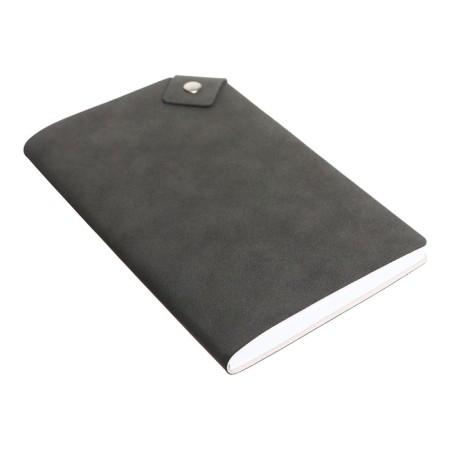The diary is low, 120 x 200 mm 128 sheets, leatherette, gray block 70 g/m2, lies, refuge with a colored button, dark gray-2