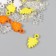 Decor for creativity "Leaves. Yellow, orange, white and transparent" nr 20 g 2.2x1.4x0.4 cm