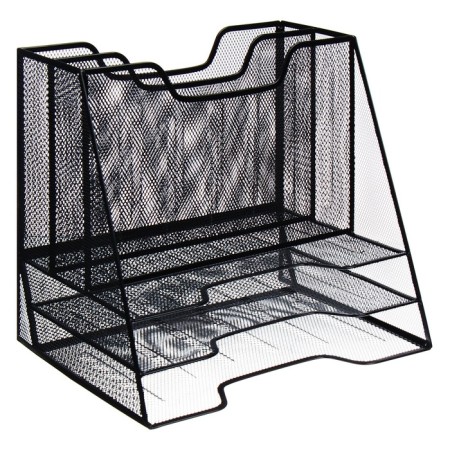 Papers stand, table, 5 departments, mesh, metal, black