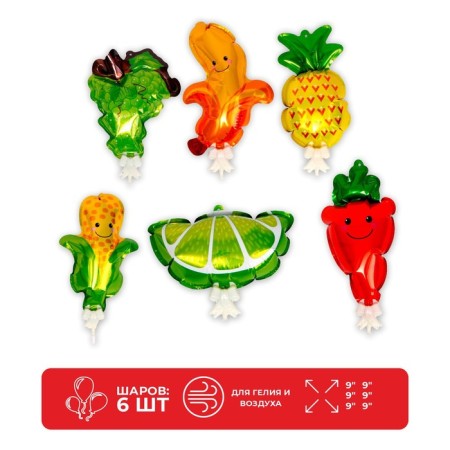 Smoduv ball 9 "Fruit-vegetable mix", set of 6 pcs.