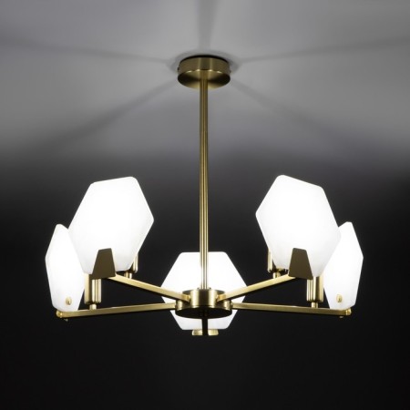 Ceiling Lamp EUROSVET MARBLE 60158/5, E14, 5x40W, 526x526 mm, brass color-2
