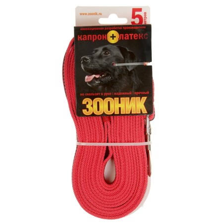 Land "Zononic" Kapron with latex thread, 5 m x 2 cm, red-2