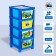 Universal chest of drawers 103 × 52 × 42 cm, 4 sections, box 51 x 36 x 20 cm, blue tractor