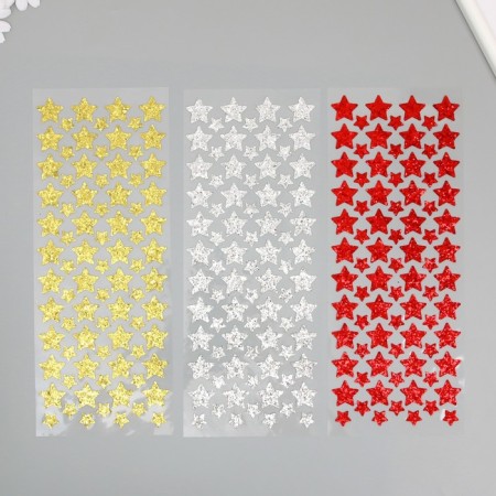 Plastic sticker with glitter "stars" MIX 35.5x12.7 cm