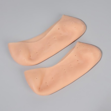 Socks for pedicure, silicone, with perforation, 18 × 8 cm, beige color-5