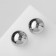 Earrings plastic "Sphere" truth, the color of silver