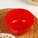A set of bowls with a grenade lid, 3 pcs: 1 l, 2 l, 3 l, red color
