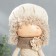 Interior doll "Baby in beret, in a beige outfit, with a flower" 36.5x13x17 cm