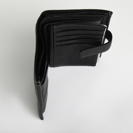 Male purse on 3 in 1 button, department for car documents, passports, black color-4