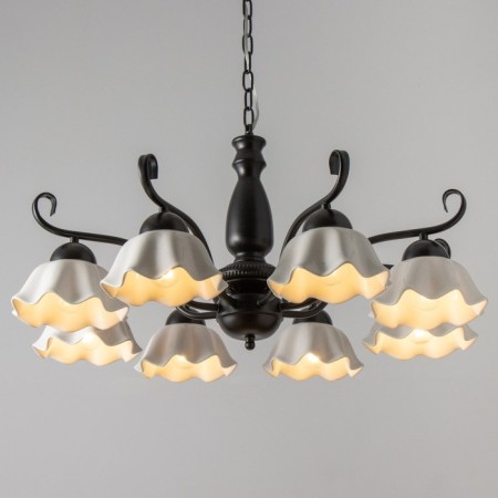 Luracia chandelier 8he27 40w Black and white 88x88x37-72 cm Bayerlux-2