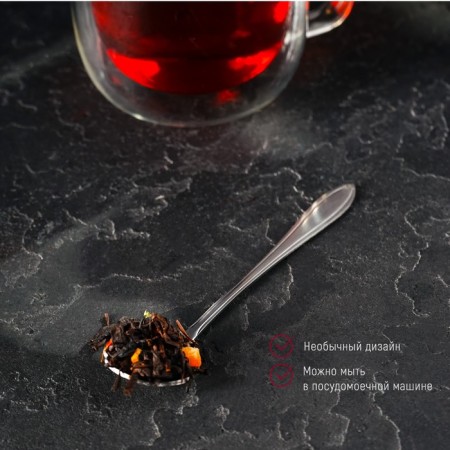Dessert spoon Magistro "flower", length 12.5 cm, silver color-4